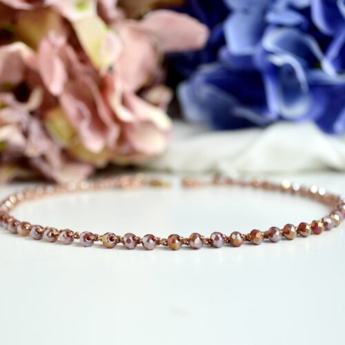 Girocollo Emily oro rosa e Blush brillante